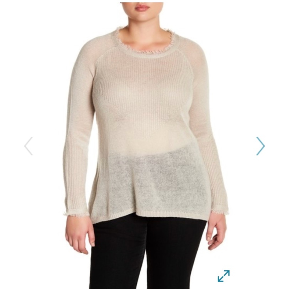 Lucky Brand Cream Rayne Pullover Sweater Sz 2X